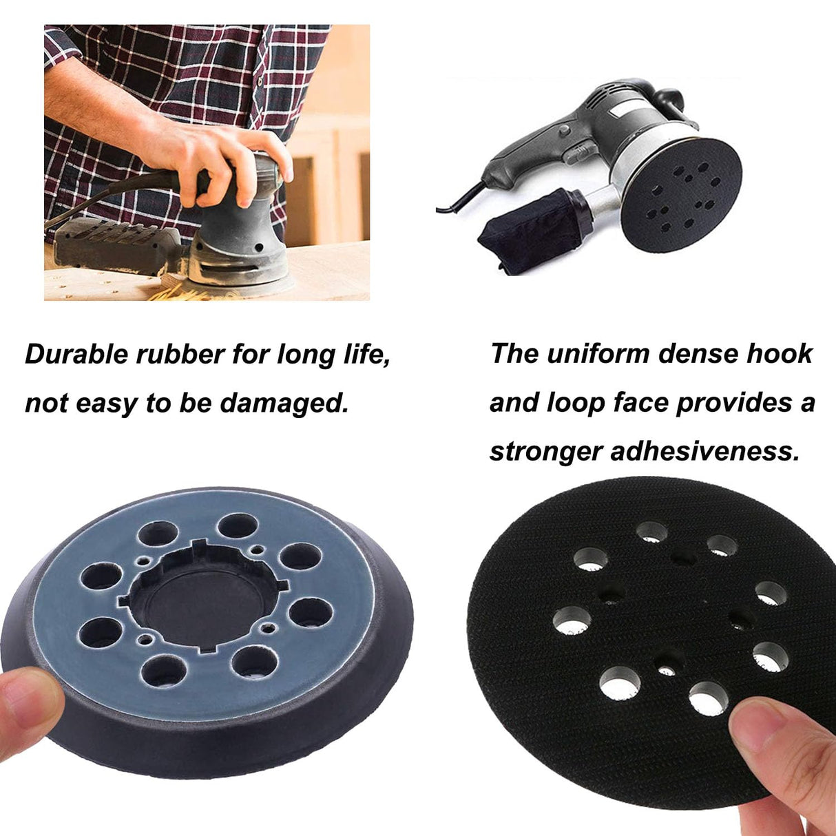 Sander Pad for Dewalt, 5 inch 8 Hole Hook and Loop Replacement Orbital Sander Pad for DeWalt DWE6421 6421K DWE6423 6423K DCW210B (2 PCS) pakmee