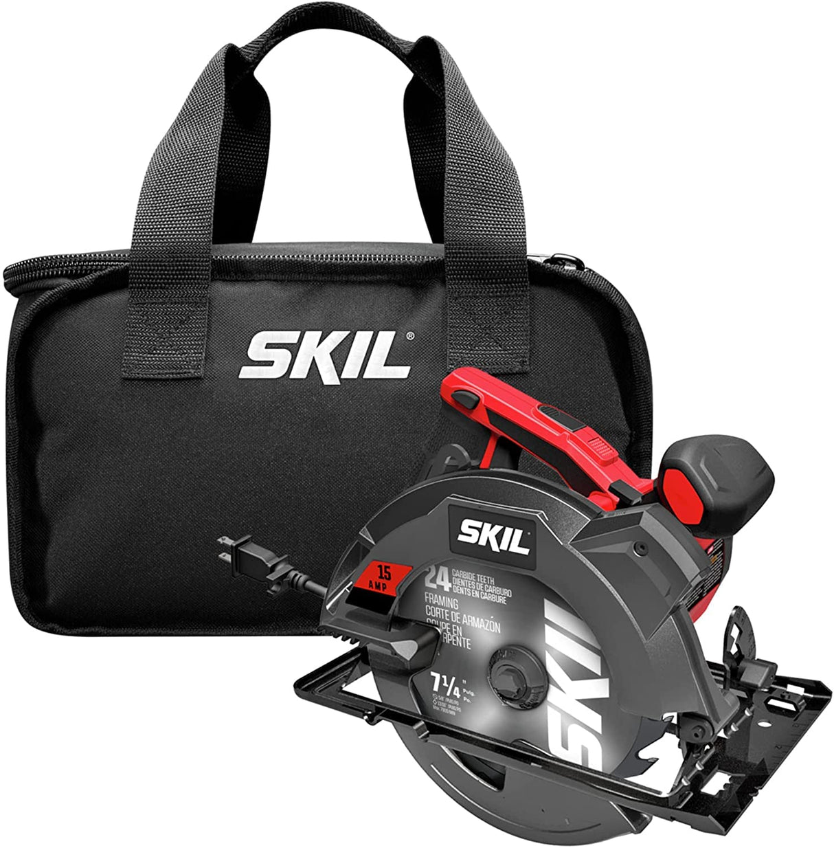 SKIL 15 Amp 7-1/4 Inch Circular Saw with Single Beam Laser Guide - 5280-01 Skil