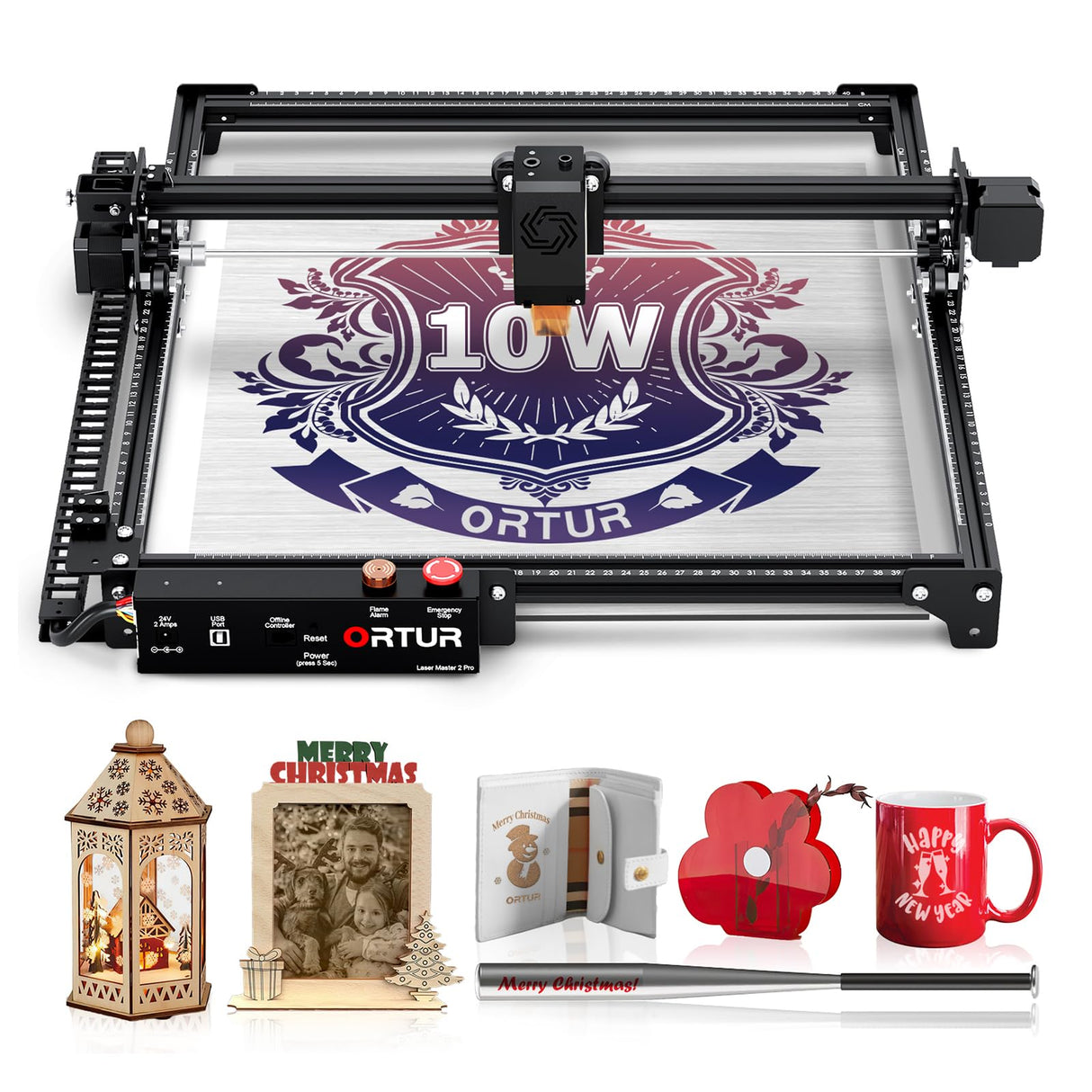ORTUR Laser Master 2 Pro S2 LU2-10A,10W Output Power Laser Engraver and Cutter, 0.05 x 0.1mm Compressed Spot Laser Engraver for Wood and Metal, 400 x Ortur
