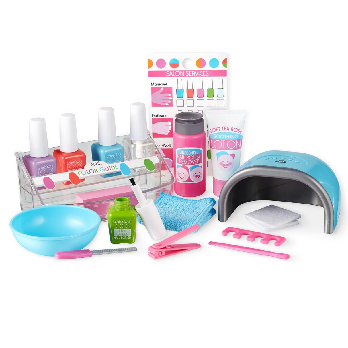 Melissa & Doug Love Your Look Pretend Nail Care Play Set – 20 Pieces for Mess-Free Play Mani-Pedis (DOES NOT CONTAIN REAL COSMETICS) , Pink Melissa & Doug