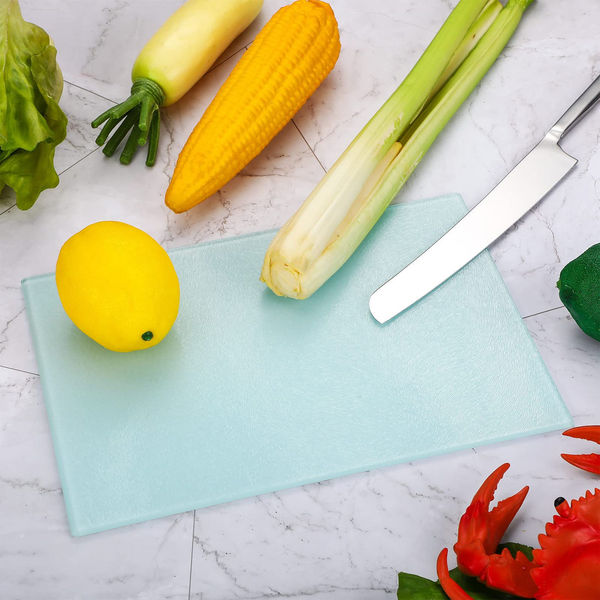 Nuenen 10 Pcs Sublimation Glass Cutting Boards Blanks for Kitchen Textured Sublimation Tempered Glass Cutting Boards Anti Slip Heat Resistant Cutting Nuenen