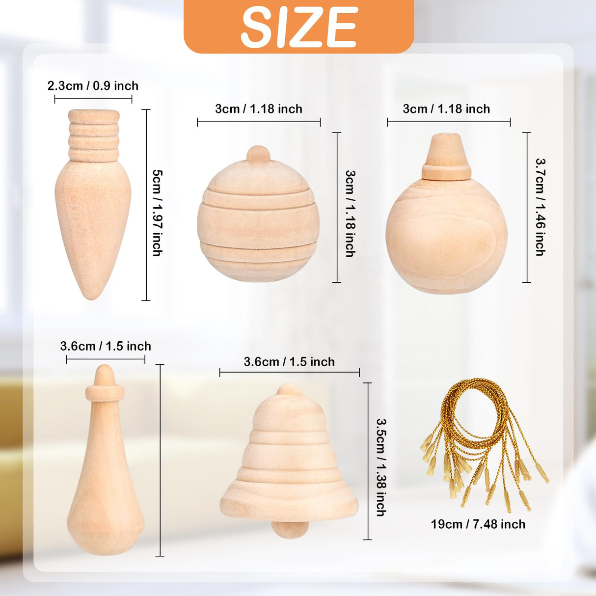 Bluedale 40 Pcs Wooden Christmas Trees Ornaments for Crafts, Natural Unfinished Wood Ornaments, Xmas DIY Arts Painting Holiday Hanging Decorations in Bluedale