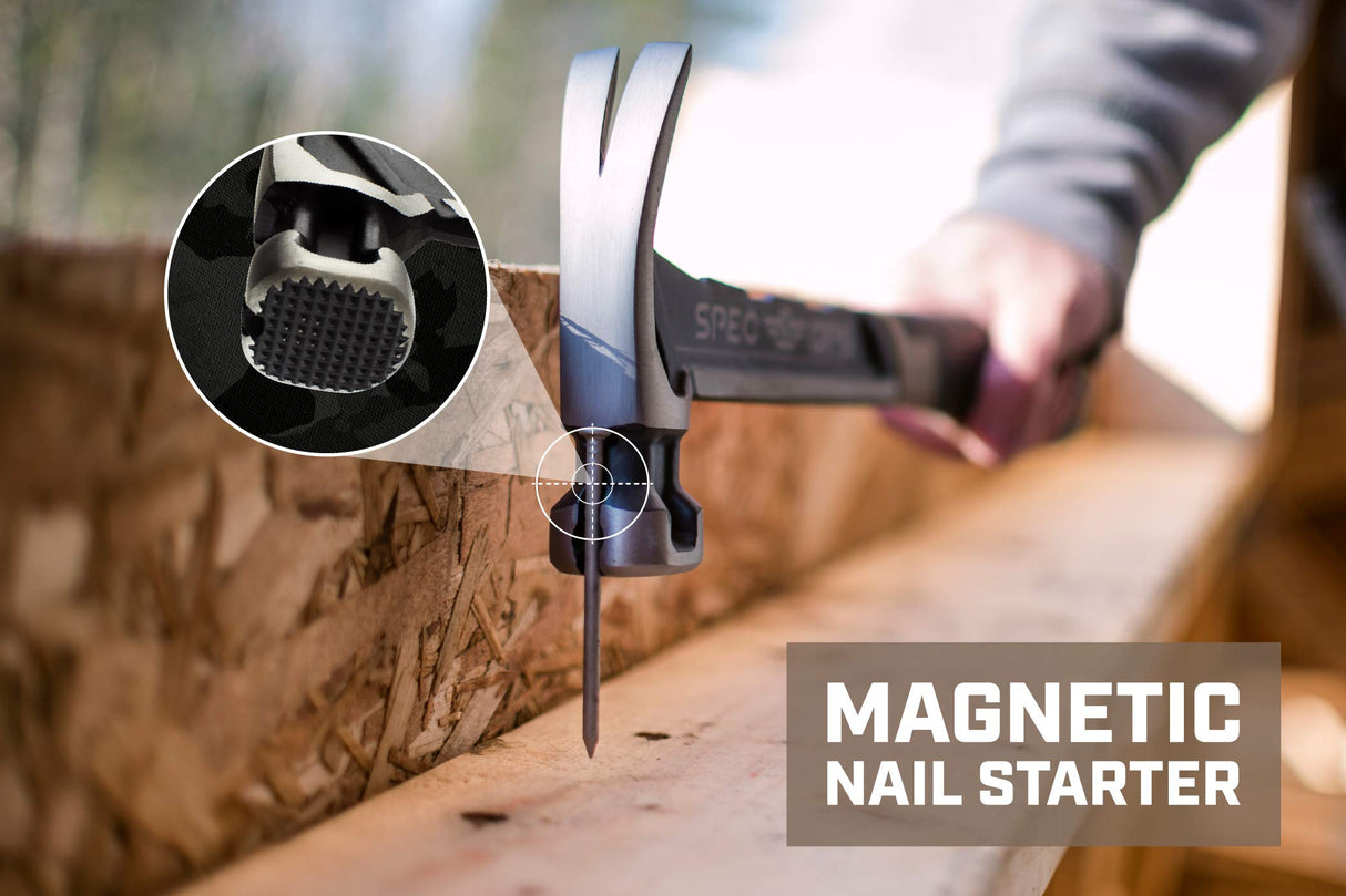 Spec Ops - SPEC-M22CF Tools Framing Hammer, 22 oz, Rip Claw, Milled Face, Shock-Absorbing Grip, 3% Donated to Veterans Black/Tan Spec Ops