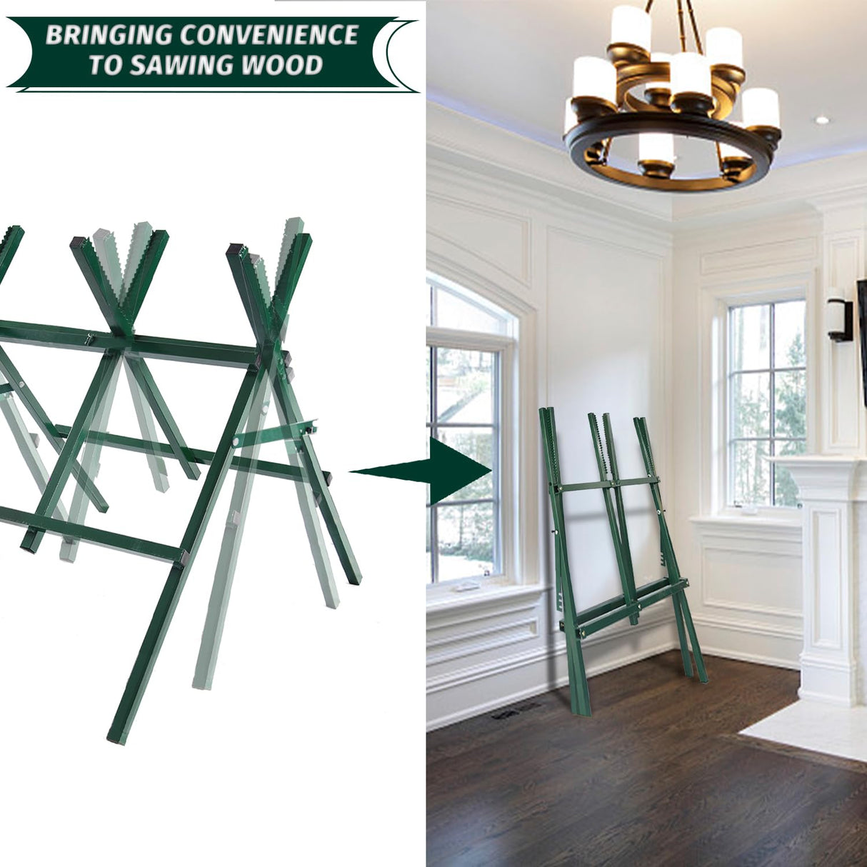 FLITURE Saw Horses Heavy Duty Folding Saw Horses Metal Log Holder for Cutting Saw Horse Adjustable Sawhorse Support 260LB Weight Capacity FLITURE