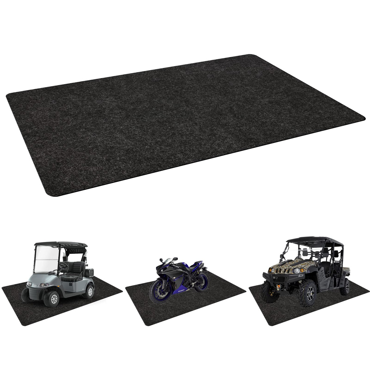 Halero Golf Cart Parking Mat 4.9 ft × 9.1 ft Garage Floor Mat Oil Absorbent Waterproof Rubber Backing Layer Floor Protective Pad from Spills, Drips, Halero