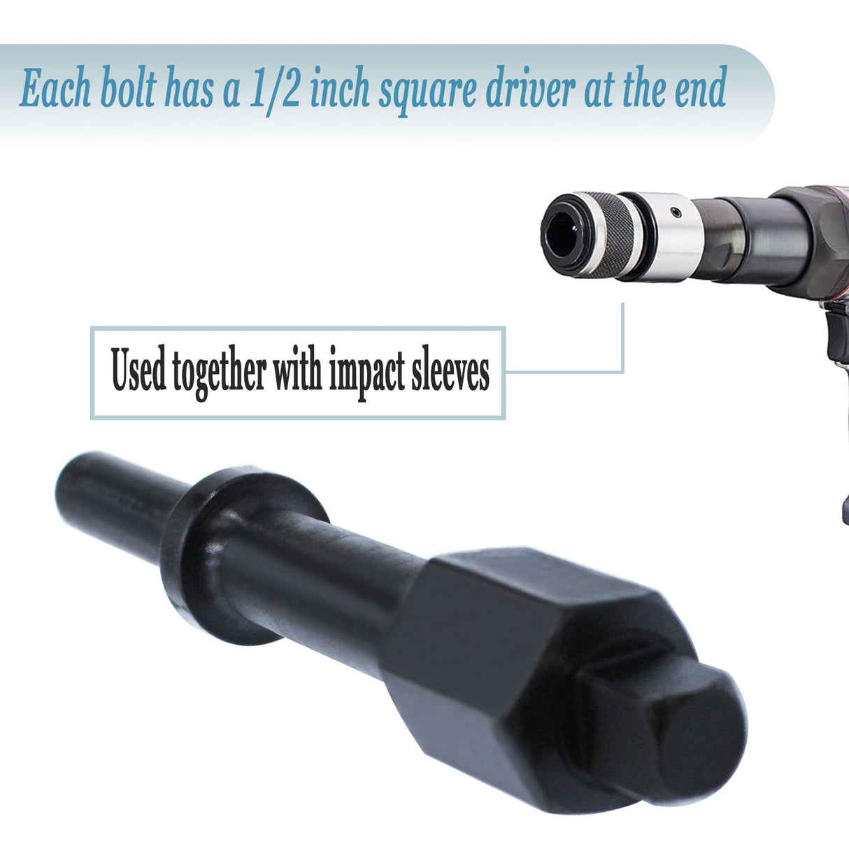 IGIUA 32029 Air Hammer Socket Adapter, 37315 3/8" & 37316 1/2" Shake 'n break Pneumatic Bolt Breaker Set,2-Piece IGIUA