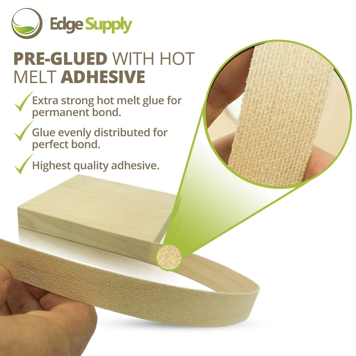 Edge Supply Birch 3/4" X 25' Roll, Wood Veneer Edge Banding Preglued, Iron on with Hot Melt Adhesive, Flexible Wood Tape Sanded to Perfection. Easy Edge Supply