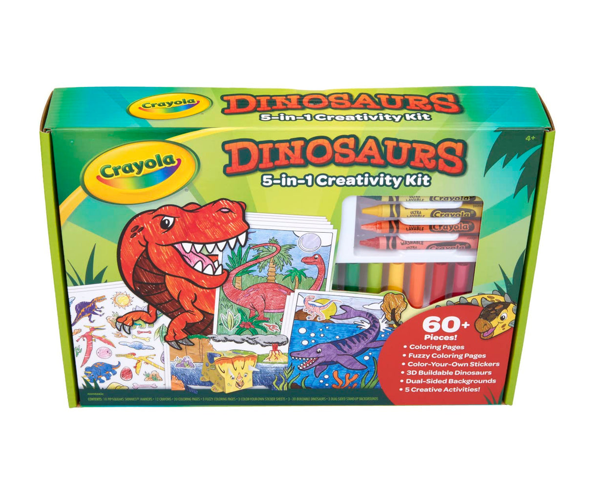 Crayola Dinosaur 5-in-1 Art Kit, Dinosaur Toys Alternative, Gift for Kids, Ages 4, 5, 6, 7 Crayola