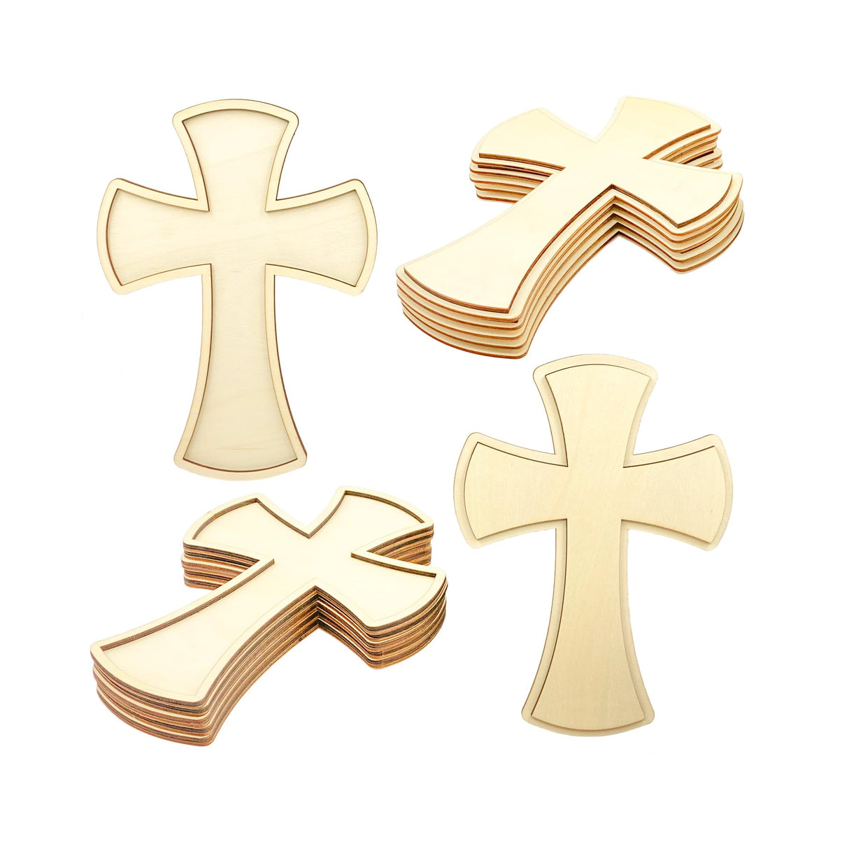 12 Pack 9 Inch Unfinished Wooden Crosses Blank Wood Cross for DIY Crafts Cregugua