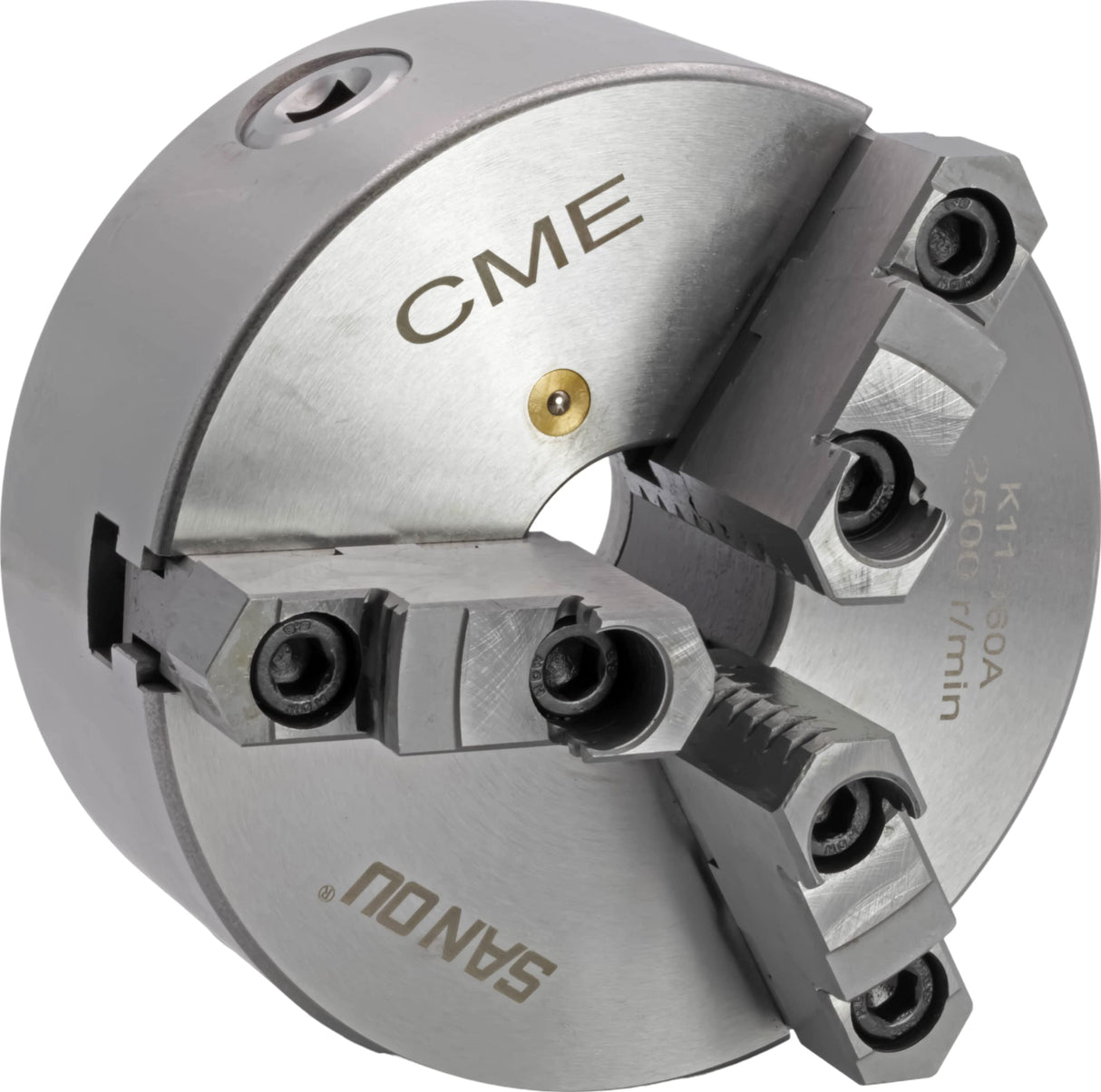CME 6" 3-Jaw Self-Centering (Scroll) Lathe Chuck with 1 1/2"-8 Threaded Backing Plate, Two-Piece Reversible Jaws CME Tools
