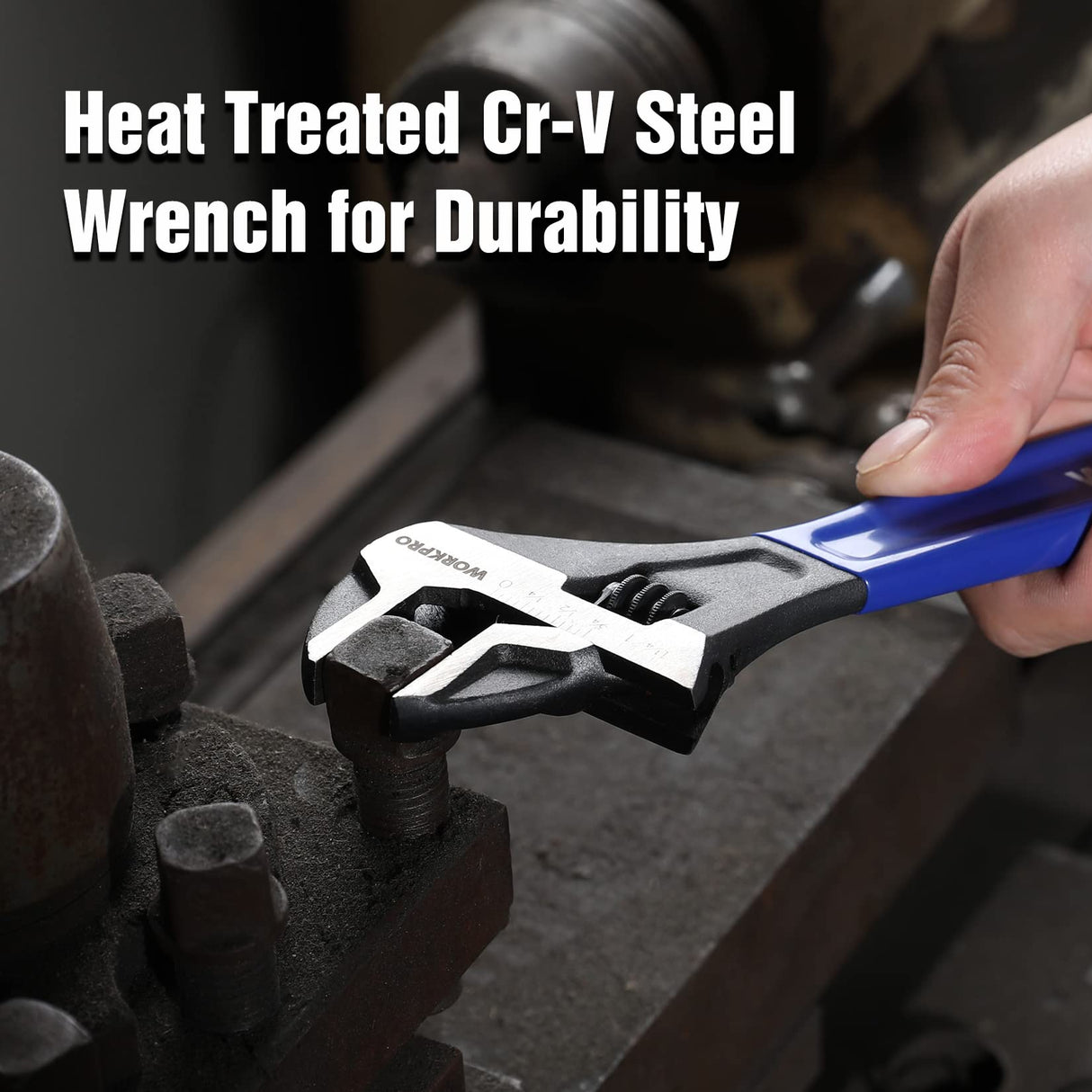 WORKPRO 2-piece Adjustable Wrench Set, 6-Inch & 10-Inch Wrenches, Wide Jaw Black Oxide Wrench, Metric & SAE Scales, Cr-V Steel, for Home, Garage, WORKPRO