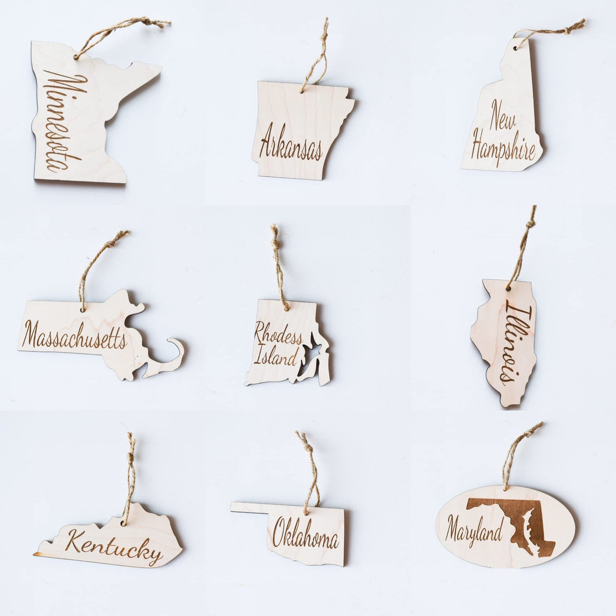 State Christmas Ornaments, Wooden Tree Holiday Decor, Unfinished 2021 Personalized Unique Durable Engraved Shapes (New York) WoodArtSupply