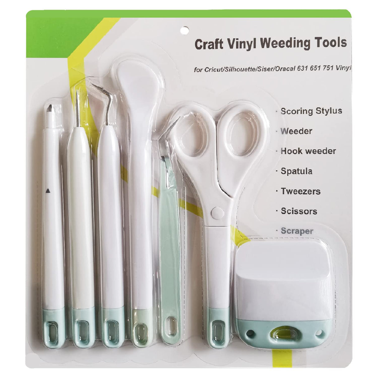 Craft Vinyl Weeding Tools Set,Precision Tool Kit for Crafting and DIYs, Scissor,Tweezers,Weeders,Scraper,Spatula,Scoring Stylus Pen for corey-z