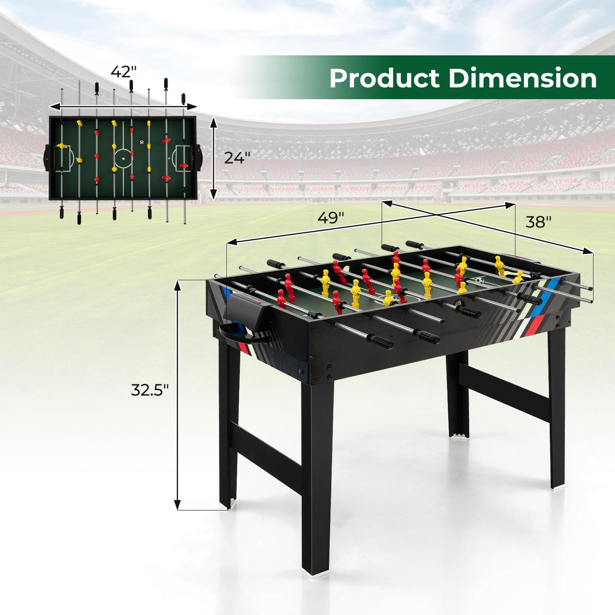 Goplus 4-in-1 Combination Game Table, Multi Game Table Set with Soccer, Air Hockey, Billiards, Table Tennis Tabletop, Pool Table Foosball Table for Goplus