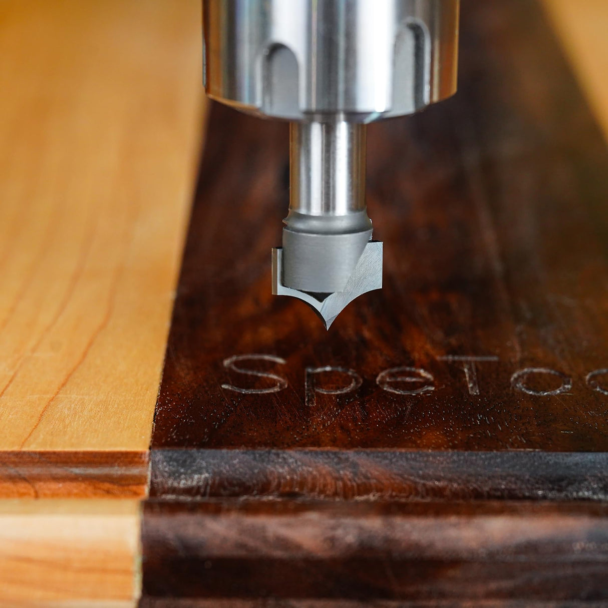 SpeTool 3/8" Radius Point Cutting Rounover Router Bits 1/2 Inch Shank 3/4" Cutting Diameter , 2 Flute Solide Carbide Tipped Round Over CNC Router Bit SpeTool