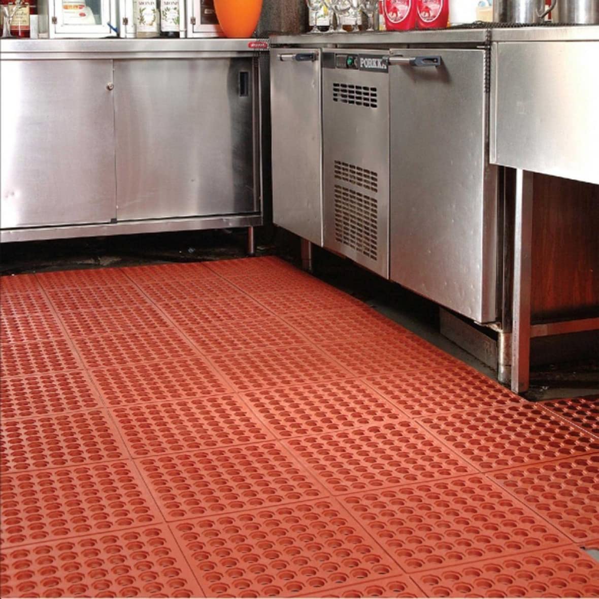 New Star Foodservice 533517 Commercial Grade Grease Resistant Anti-Fatigue Rubber Floor Mat, 36" x 60", Black New Star Foodservice