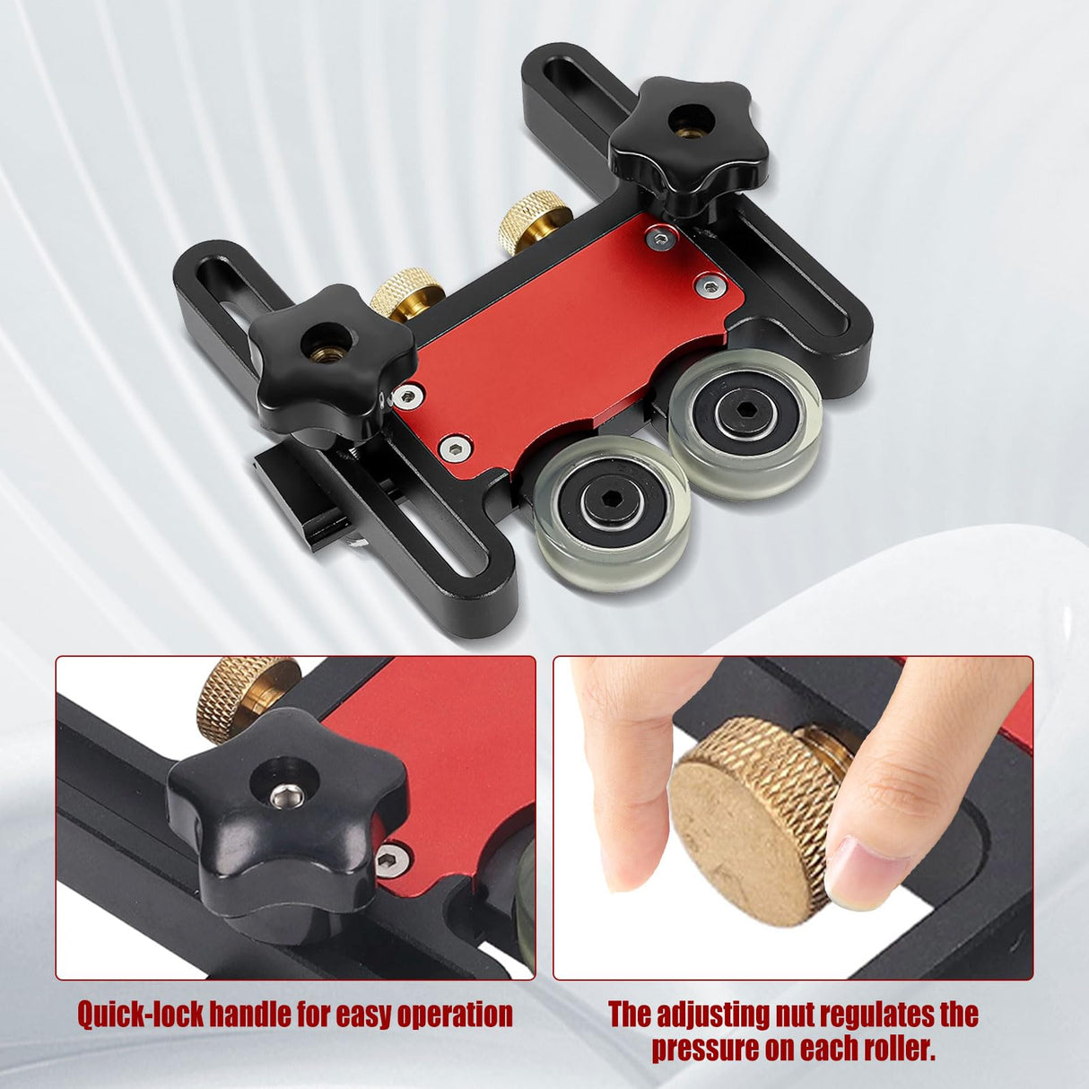 Updated Bearing Roller Featherboards, Precise Cutting and Enhanced Safety with Featherboards Versatile Thin Rip Jig and Table Saw Guide for Table Saw HSOKEW