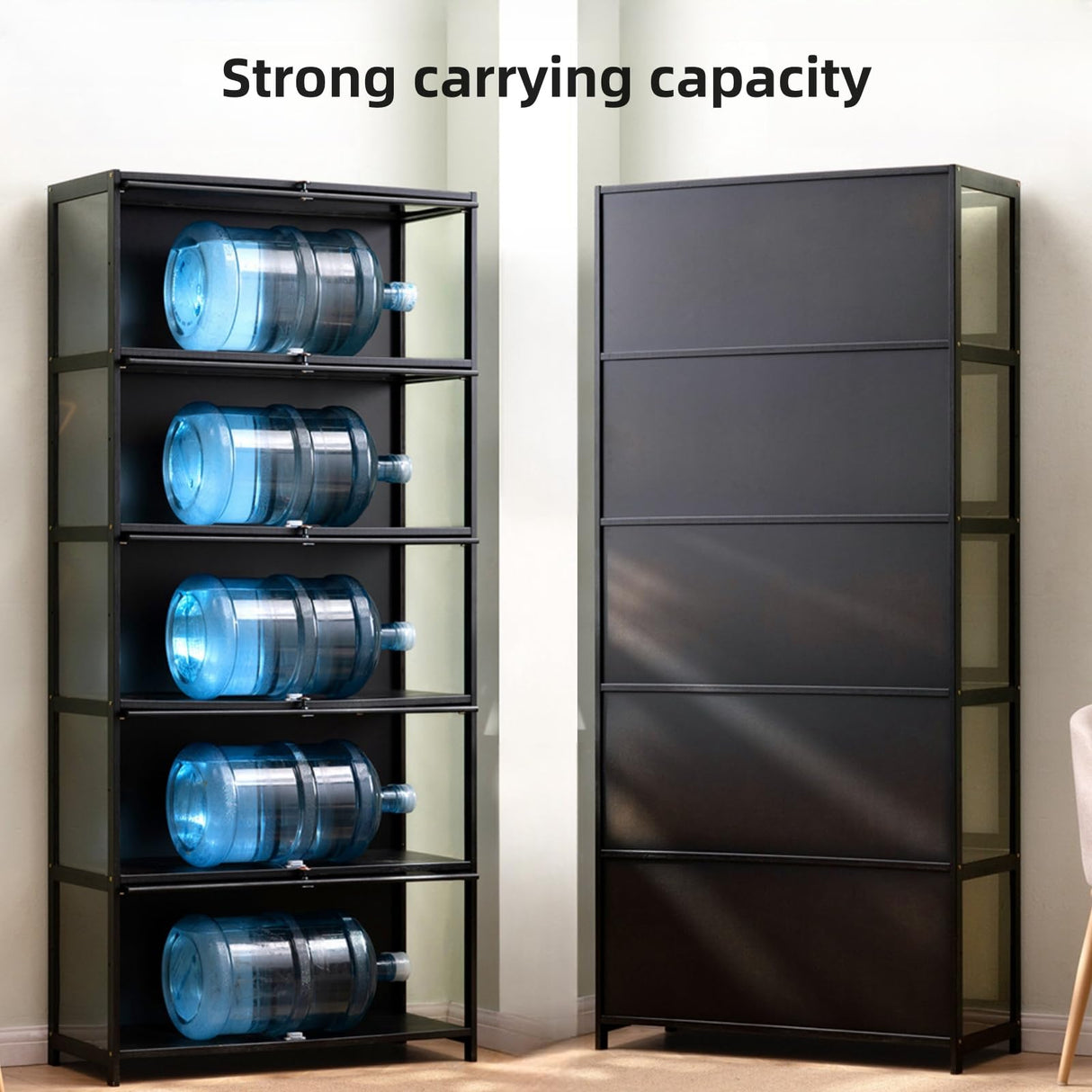 Curio Display Cabinet, Display Cabinet with 5-Tier Storage Shelves, Collectibles Toy Organizers Rack, Trophy Display Case,Storage Cabinets and ORNDYDM