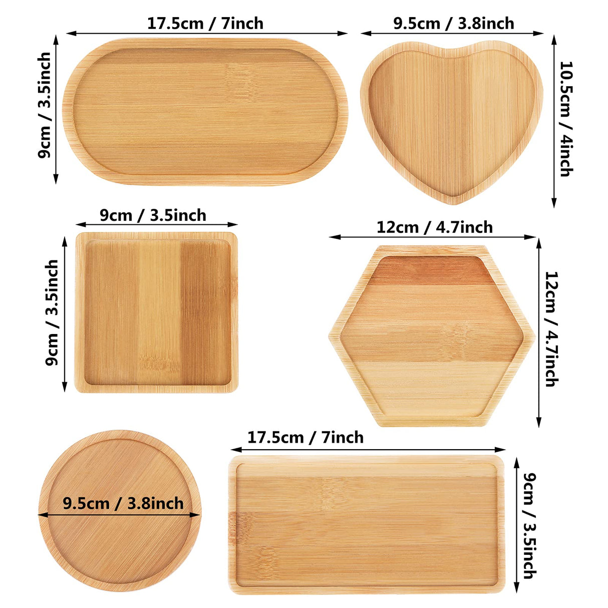 DIY Mosaic Bamboo Coasters, Blank Base Trays, Drinking Cup Coaster, Plant Coaster, Art Plate (6 Pack, Mosaic Tiles not Included) FKYzixeh