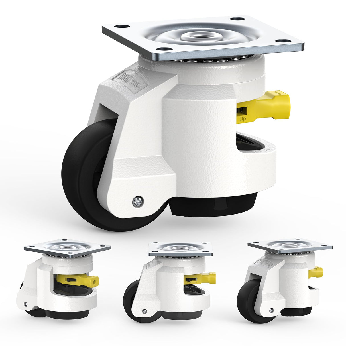 HOLKIE Leveling Casters with Ratchet Handle Design Casters Set of 4 Total Capacity 4400 Lbs Heavy Duty Industrial Casters with Adjustable Leveling HOLKIE