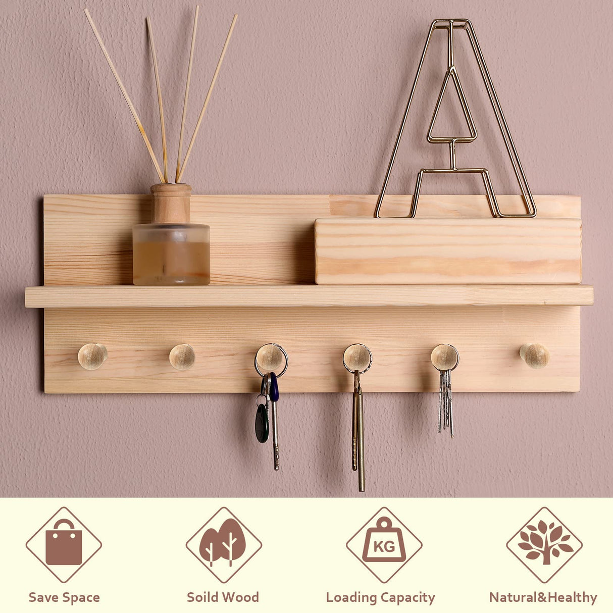 50 Pcs Mini Shaker Pegs Wooden Hooks Wall Mounted, Smooth Texture Wood Pegs for Hanging Coat Hat Towel Clothes Wall Organizing Supplies, 0.98 x 0.43 Yinkin