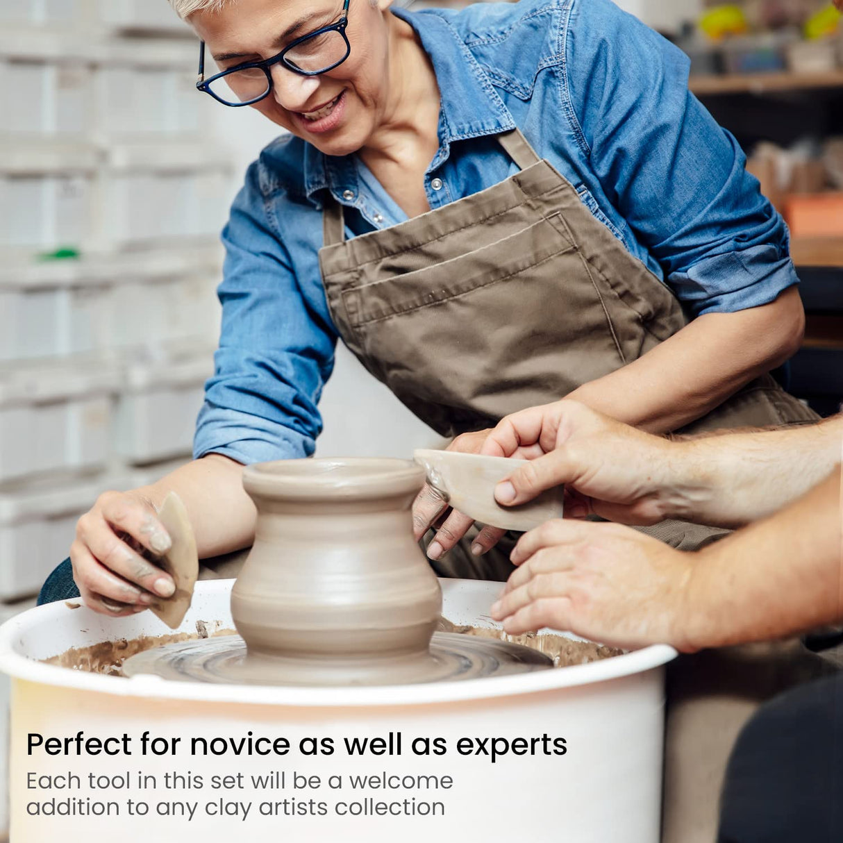 Arteza Pottery & Polymer Clay Tools, 42-Piece Sculpting Set, Steel Tip Tools with Wooden Handles, for Pottery Modeling, Smoothing, Carving & Ceramics ARTEZA