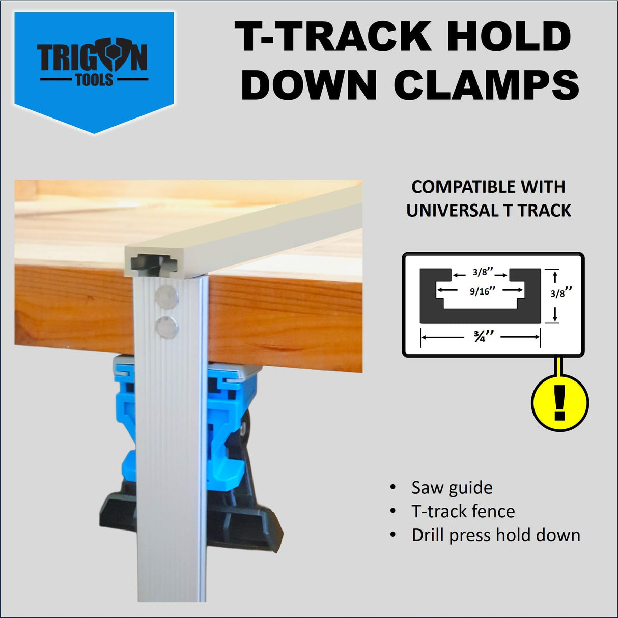 Quick Release Track Saw Clamp, Clamps for Circular Saw Guide Rail Clamp, Track Clamps for - Plunge Saw, Track Saw Guide, Track Saw Accessories, T Trigon-Tools