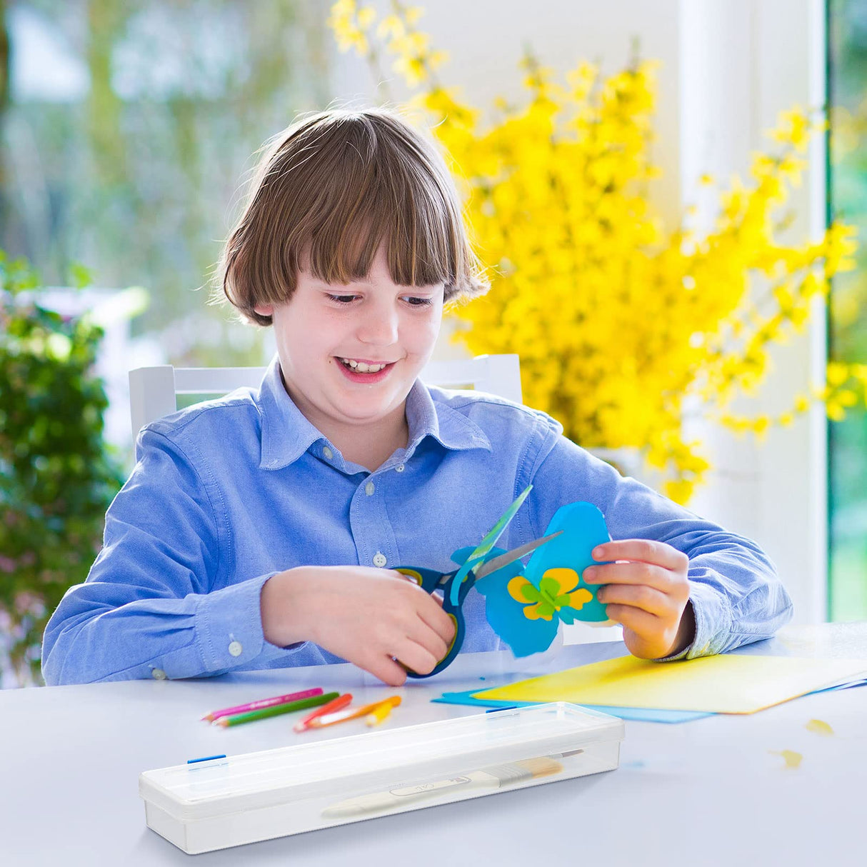 8 Pcs Translucent Plastic Paint Brush Holders Paint Brush Case Organizers Drawing Tools Storage Box Long Paint Brush Case Watercolor Pen Pencil Gueevin