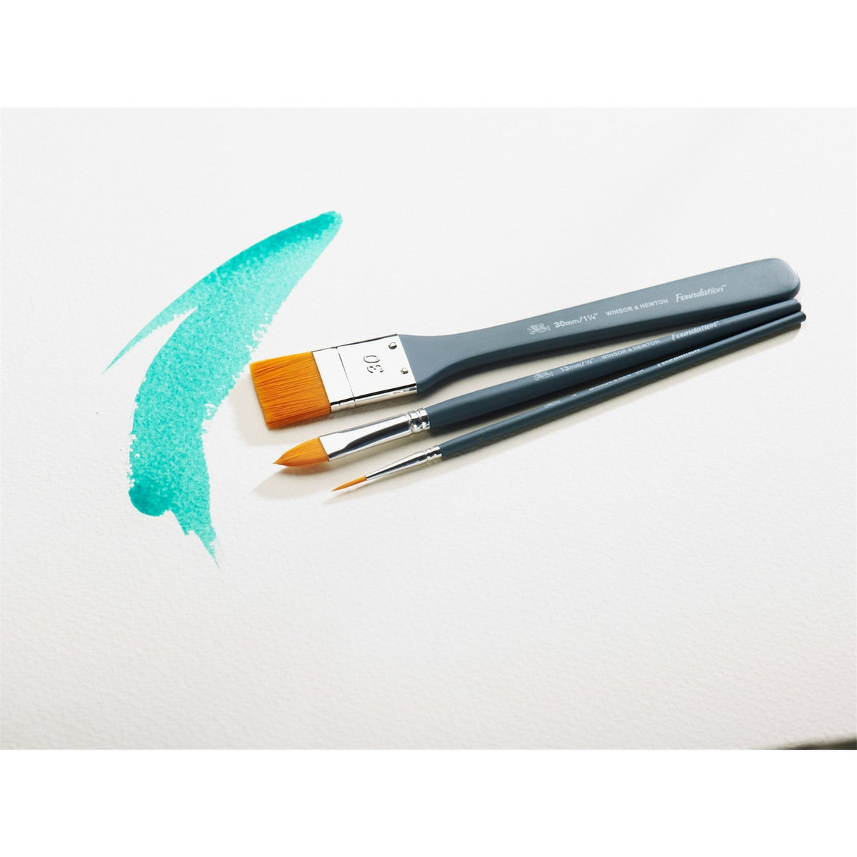 Winsor & Newton Foundation Water Colour Short Handle 6 Pack Brush, 7 x 1 x 4.3 cm, Multicolor Winsor & Newton