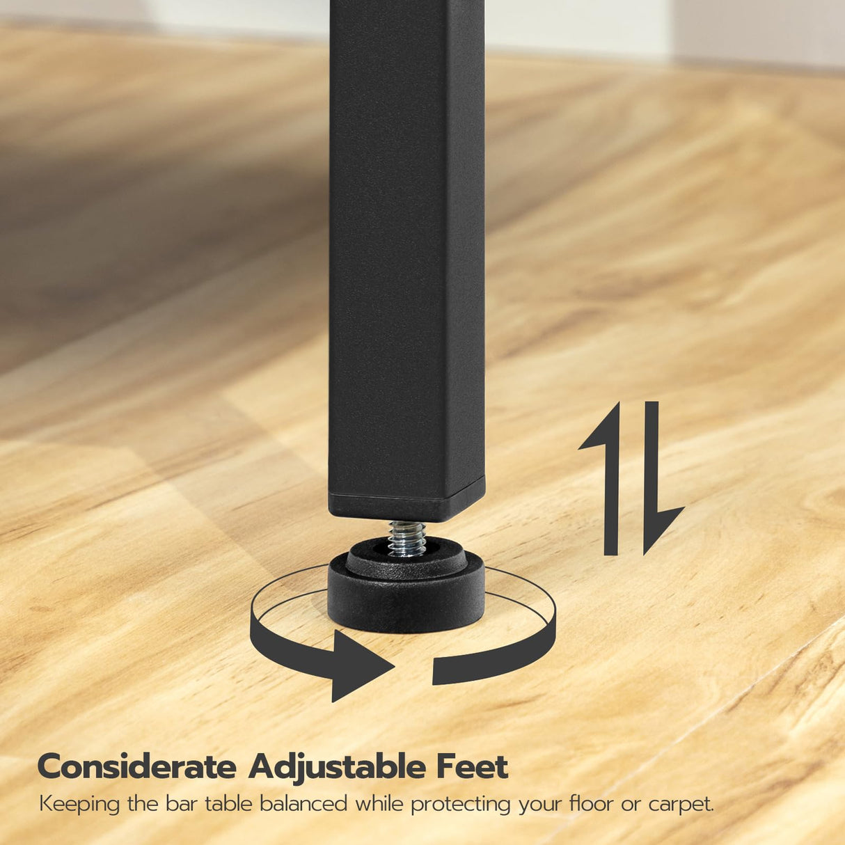 HOOBRO Bar Table, 47.1" Rectangular Pub Table, Tall Counter Height Pub Table, Long Bar Height Table for Small Space, Narrow High Top Table, Sturdy HOOBRO