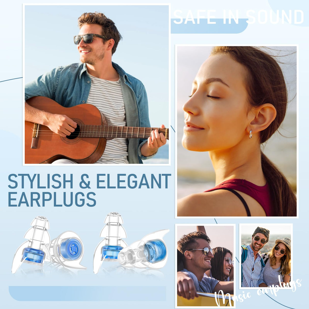 Hearprotek High Fidelity Concert Ear Plugs, Noise Reduction Music Earplugs, Hearing Protection for Musicians, Festival, DJ’s, Nightclub, Concerts, Hearprotek