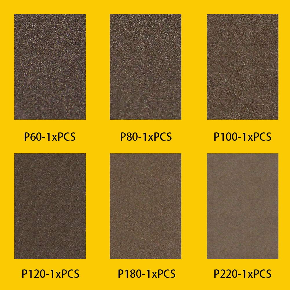 Sanding Sponge, Auerllcy Coarse/Medium/Fine/Superfine 6 Different Specifications Sanding Blocks Assortment,6 PCS,Washable and Reusable. TPmax