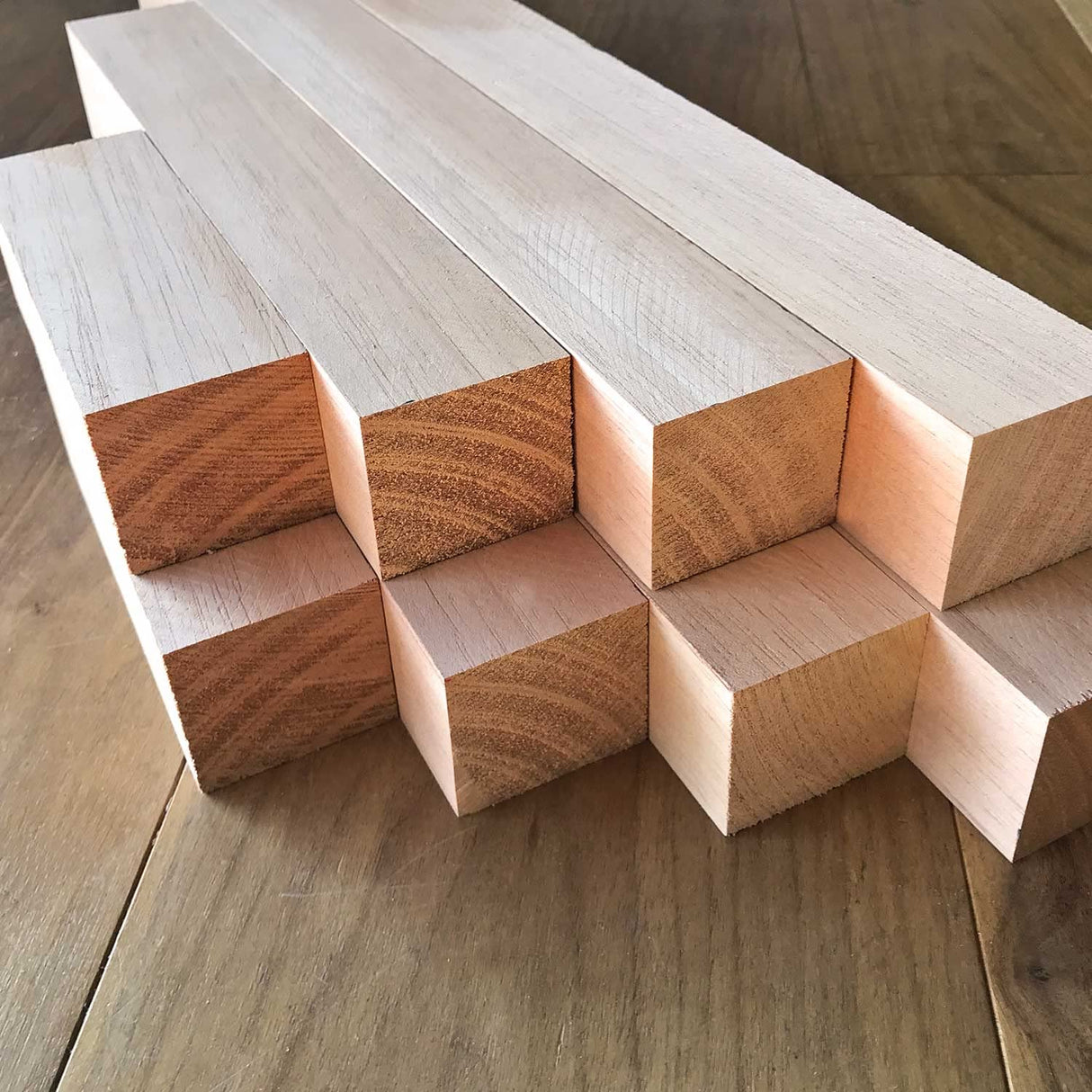 Exotic Wood Zone | Spanish Cedar Wood Turning Blanks 4pcs- 2" x 2" x 6" Exotic Wood Zone