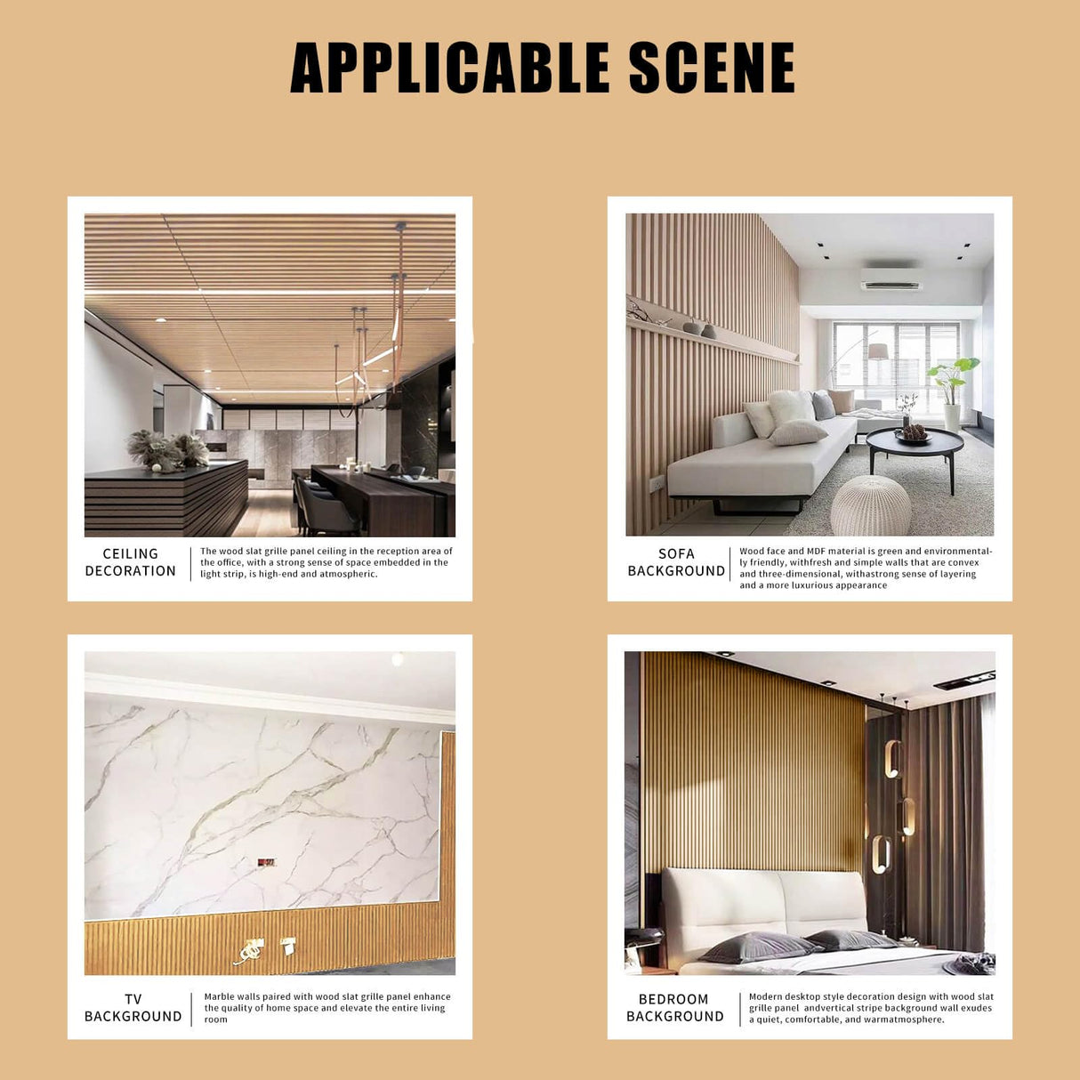 Acoustic Wood Panels for wall - Wood Slat Wall Panel, 3D Fluted Sound Absorbing Panel with Wood Venner, Noise Cancelling & Absorbing Wooden Panels, KVENI