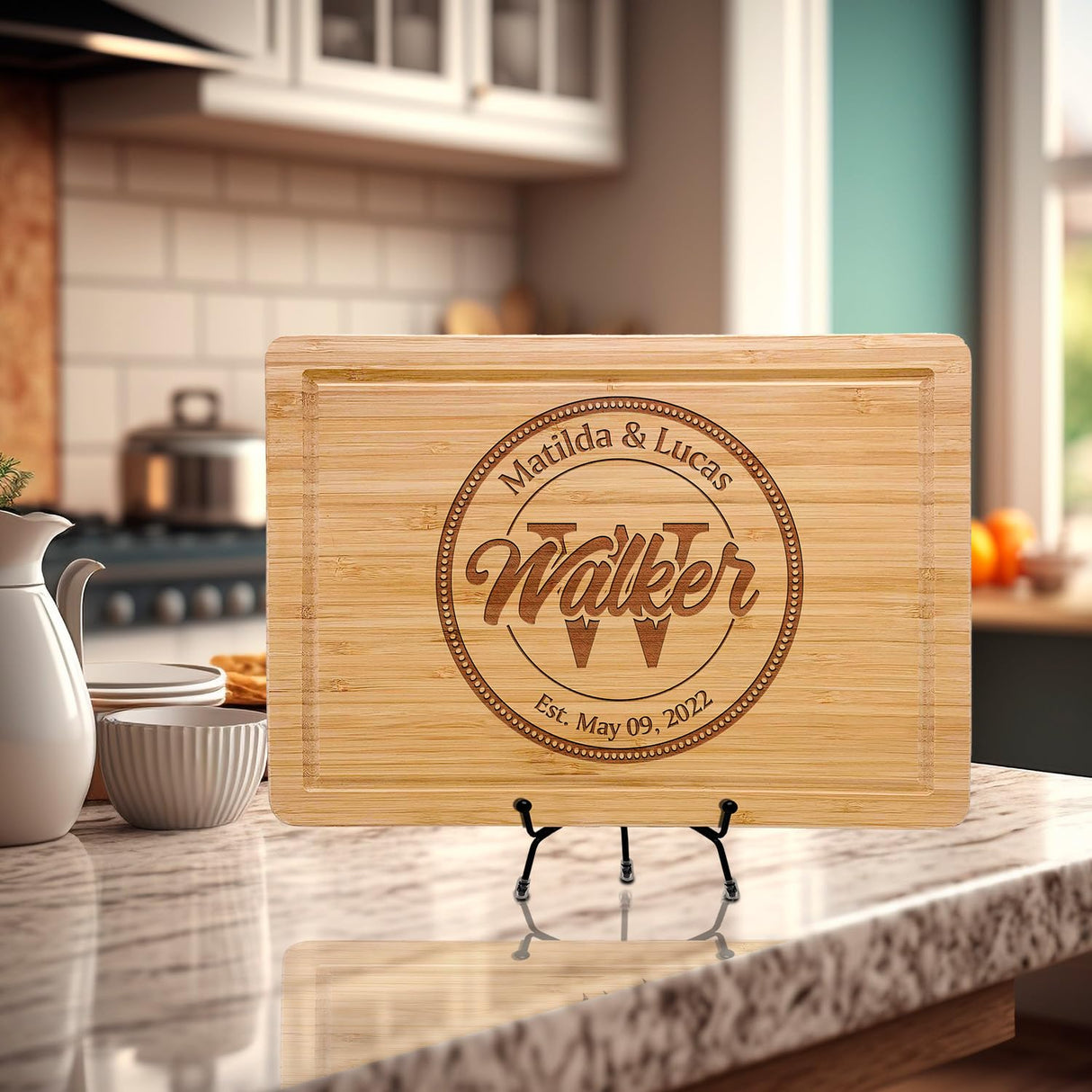 Personalized Cutting Board for Christmas Gift with Couple Names, Christmas Gifts for Couples Unique, Customizable Charcuterie Boards, Anniversary, Kenzal Customized