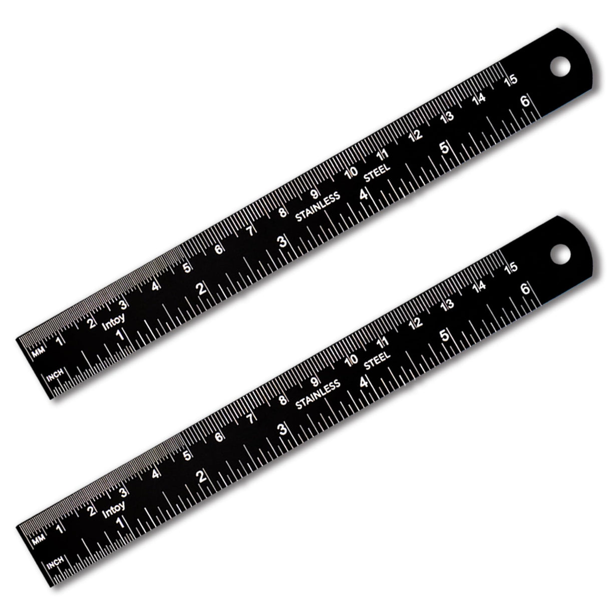 Zotemo Metal Ruler, 6 Inch Stainless Steel Ruler with Metric Measurement, 2 Pack, 15 Centimeters Straight Edge Ruler with Inch to MM Conversion Table Zotemo