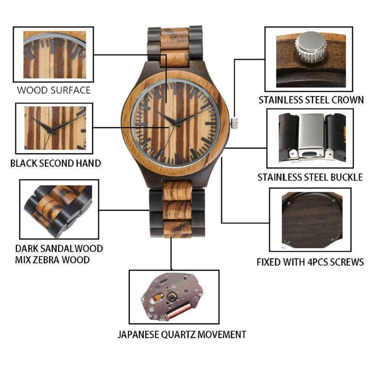UMIPHIMAT Engraved Wooden Watch for Dad from Son - Personalized Wood Watch Idea for Him Christmas Fathers Day Birthday Gifts UMIPHIMAT