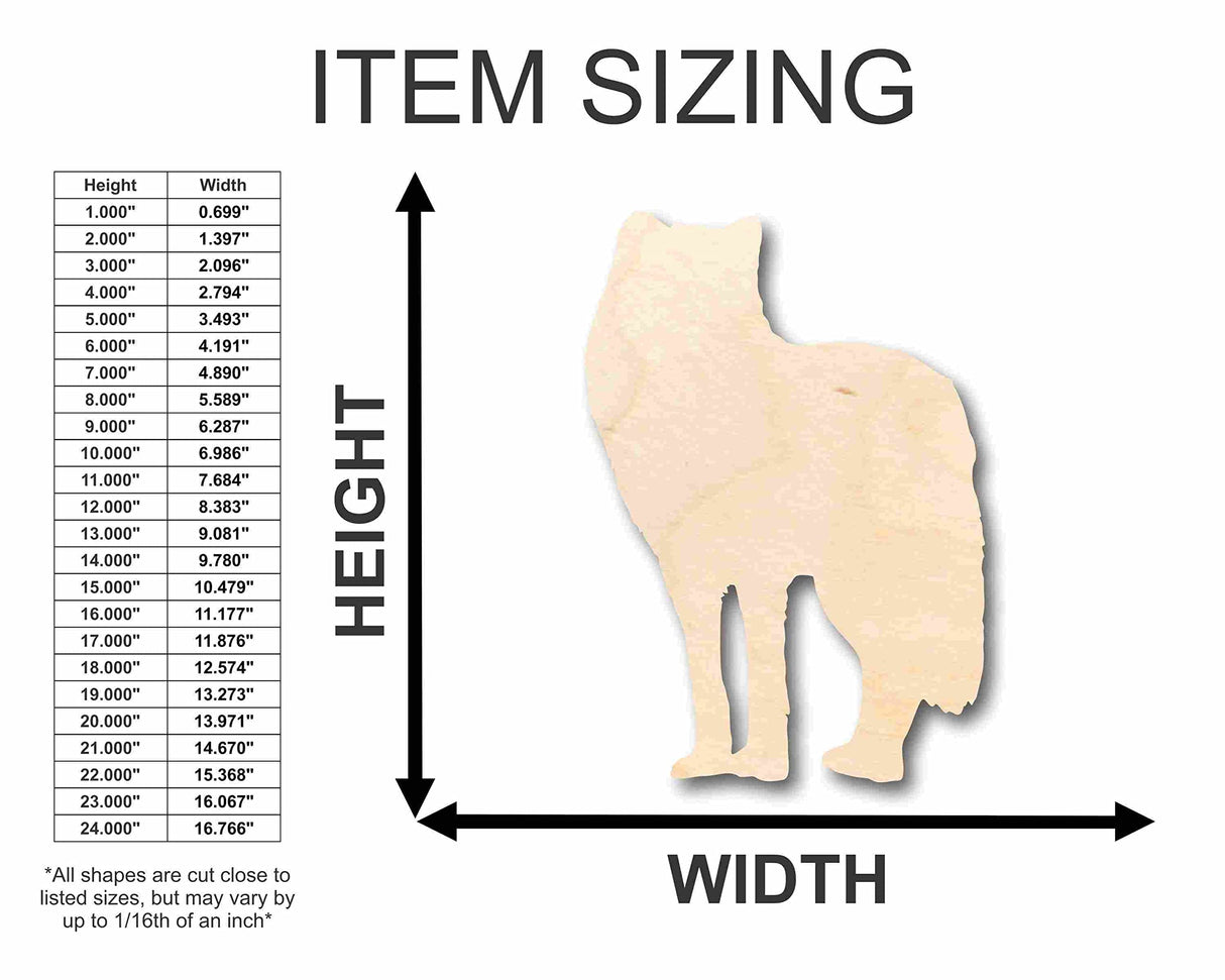 Unfinished Wood Wolf Silhouette - Craft- up to 24" DIY 14" / 1/2" 24 Hour Crafts
