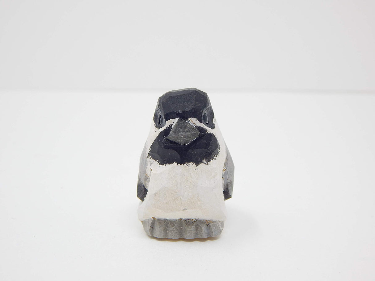 Selsela Chickadee - Wood Figurine Bird Black-Capped Chick Tit Miniature Chestnut Carolina Handmade Songbird Art Carved Small Animals Collectible Selsela