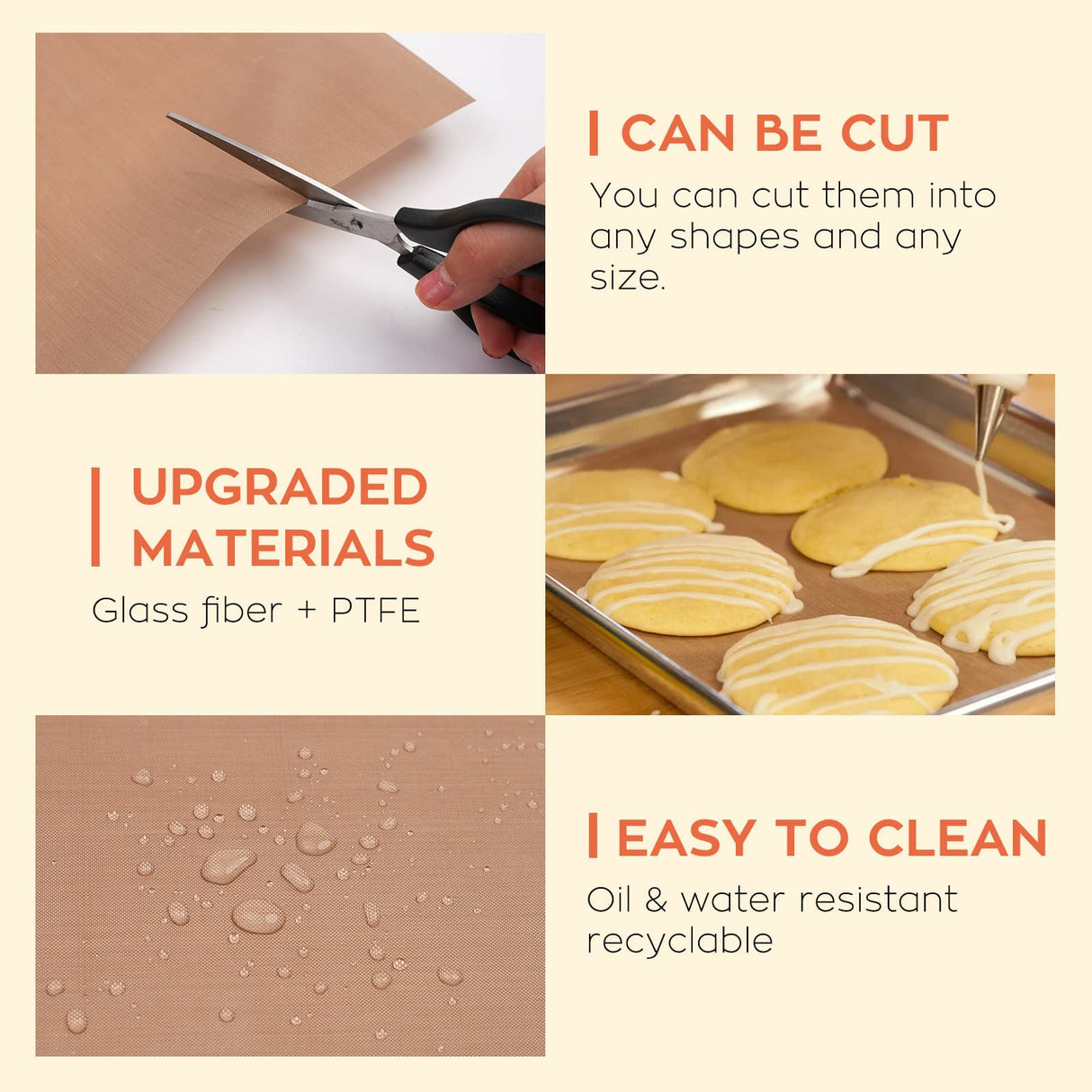 HTVRONT Teflon Sheets for Heat Press - 3 Pack Non Stick PTFE Teflon Sheet Reusable 12 x 16" Teflon Paper Heat Resistant Teflon Mat(Brown) HTVRONT