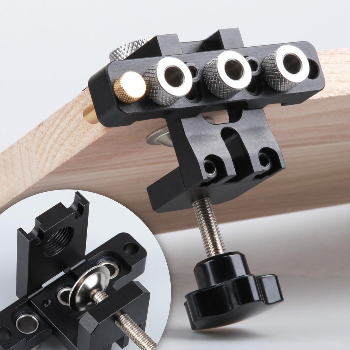 Self Centering Doweling Jig Kit - Dowel Jig Kit for Straight Holes, Adjustable Width Woodworking Joints Tool Drill Guides Locator, 3 Size Drill Bit aboutool