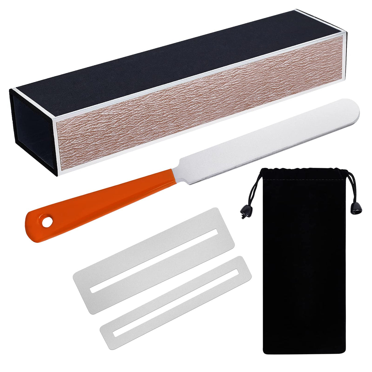 Guitar Fingerboard Luthier Tool Set Including Guitar Fret Crowning Luthier File, Fret Leveling Beam Sanding Leveler Beam and Fingerboard Guard M Y Fly Young