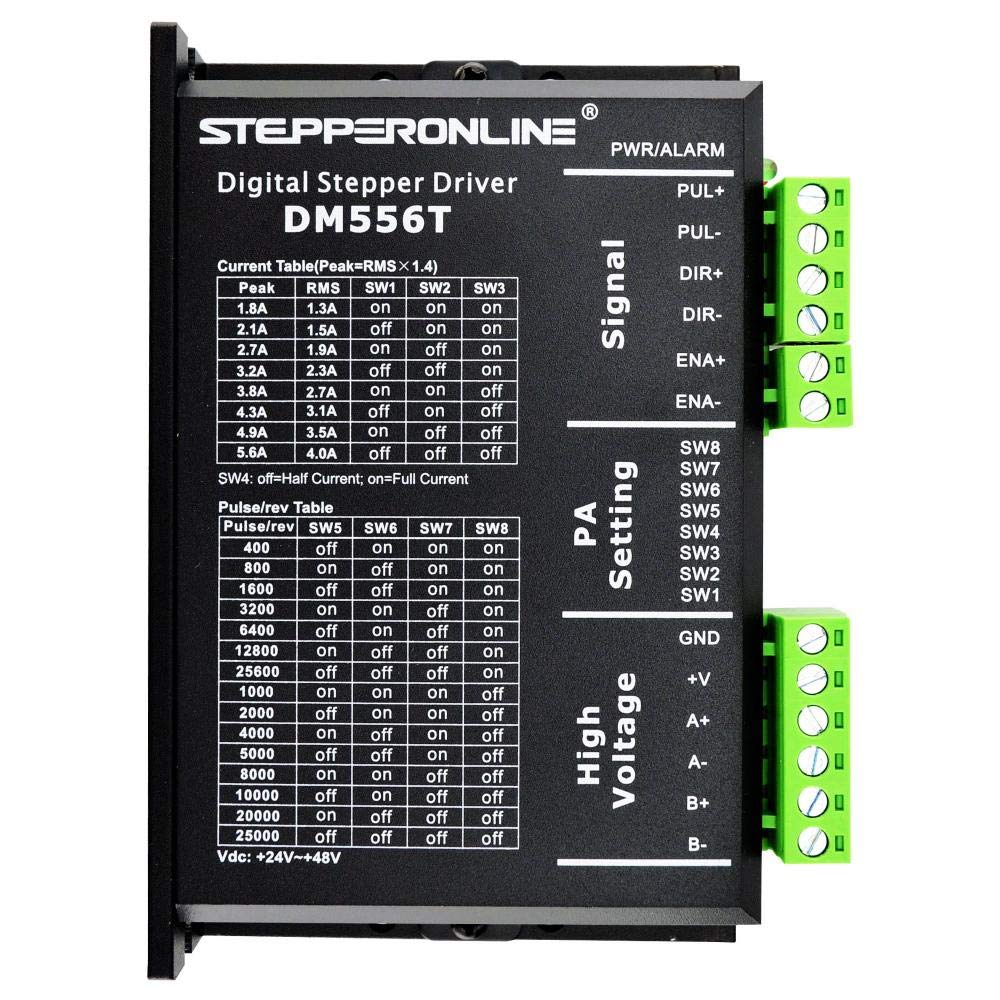 STEPPERONLINE 1 Axis Stepper Motor CNC Kit 3.0 Nm(425oz.in) Nema 23 Stepper Motor & Digital Stepper Driver 1.8-5.6A 20-50VDC STEPPERONLINE