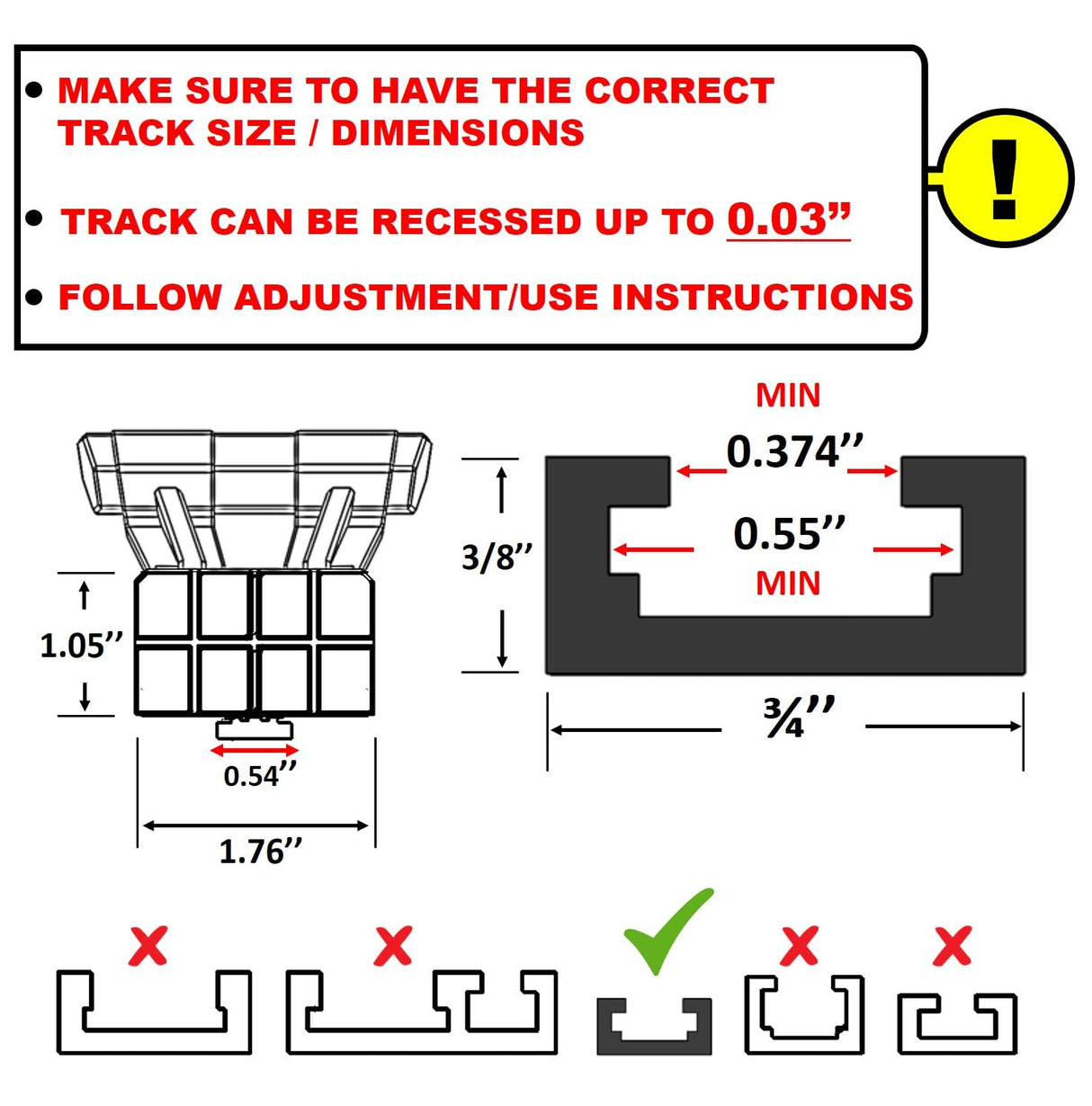 T-Track Clamps for woodworking, T Track accessories, for T-Track Profile (3/4’’ * 3/8’’) | Stop Blocks | Inline Auto Adjust Quick Release Woodworking Trigon-Tools