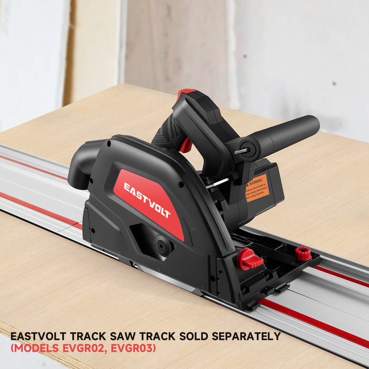 Eastvolt 6-1/2" Plunge-cut Track Saw, 0-45°Bevel Adjustment, 5500RPM Plunge Circular Saw for Wood Cutting Eastvolt