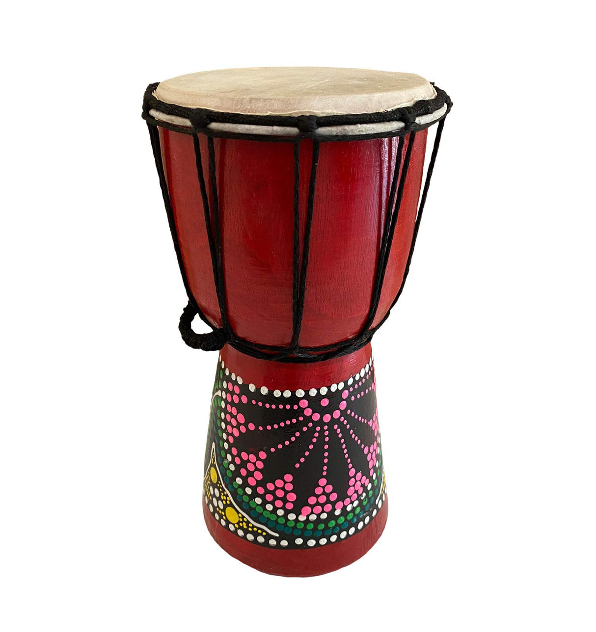 JIVE BRAND Djembe Drum Bongo Congo African Mahogany Wood Drum With Heavy Base Goat Skin Drum Head Hand Carved Professional Quality - 9" High - NOT Jive