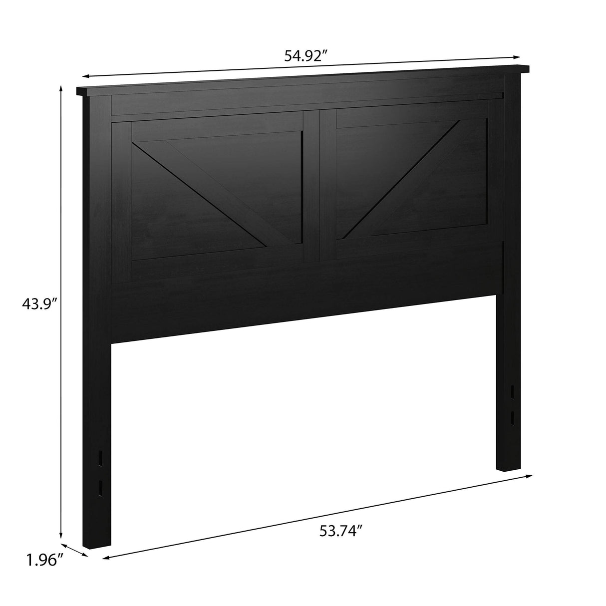 Glenwillow Home Rustic Black Wood Panel Headboard - Full Size Glenwillow Home