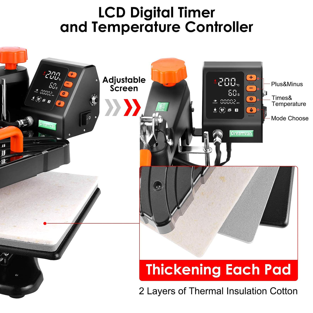 AKEYDIY Upgraded 8 in 1 Heat Press Machine Digital Combo Multifunctional T-Shirt Printing Sublimation Heat Press Transfer Machine12"X15"Heat Press AKEYDIY