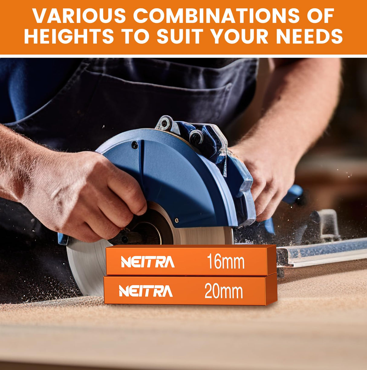 Neitra Metric Setup Blocks Woodworking - 15 PCS Aluminum Height Gauge Blocks Set - Woodworking Measuring Tools Precision Setup Bars for Router Table Neitra