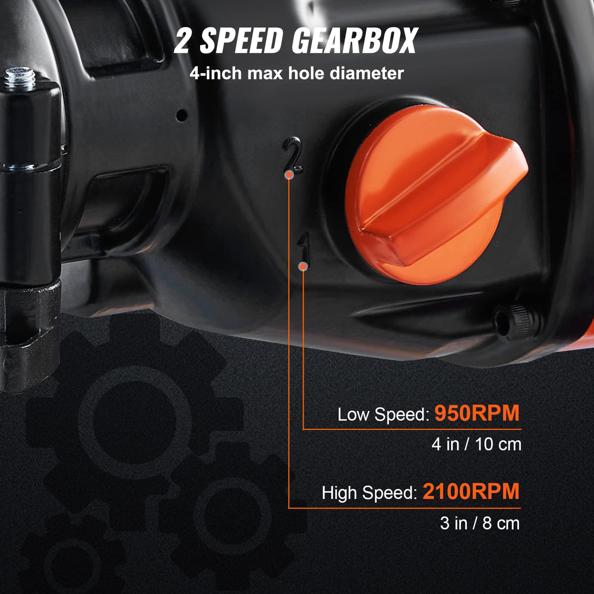 VEVOR Diamond Core Drilling Machine, 4in Handheld Wet Concrete Core Drill Rig, 1100-2400RPM Two Speed & 1-1/4" Thread & 2 Bubble Levels, 3-4in VEVOR